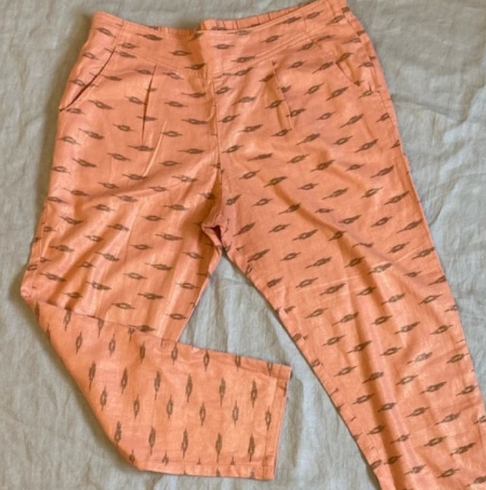 Free People Pink Linen Blend Cropped Pants Large
